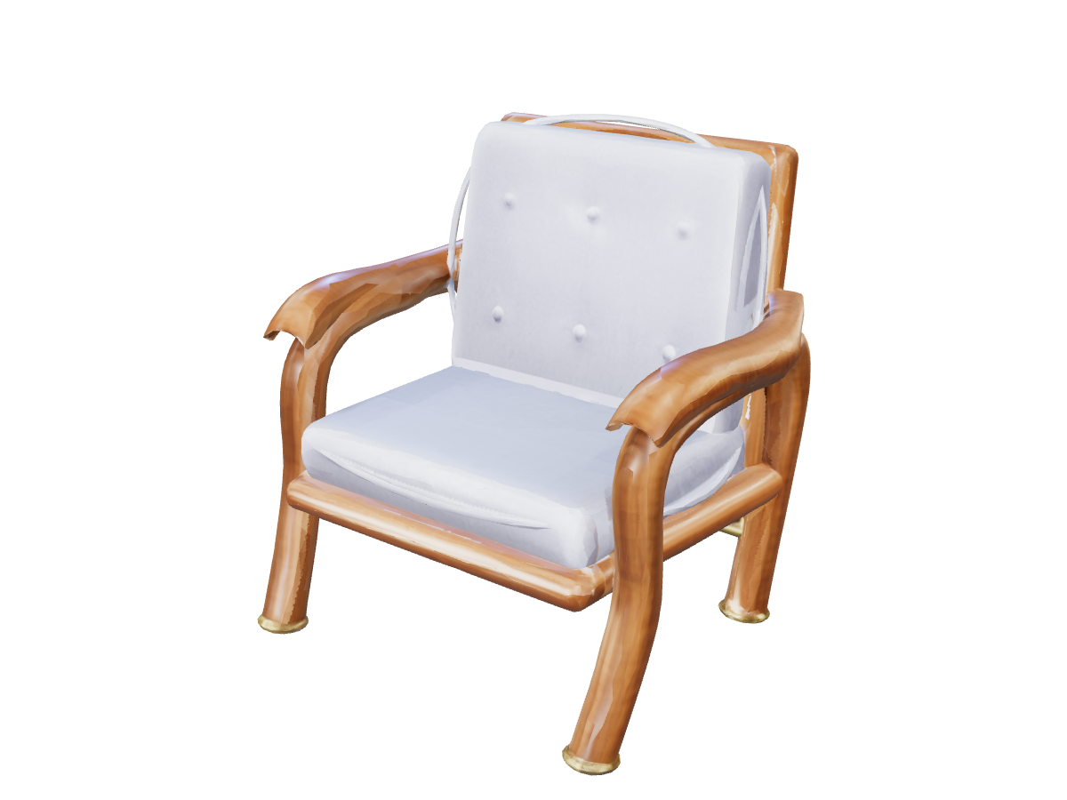Armchair: bronze material direction: Retextured model