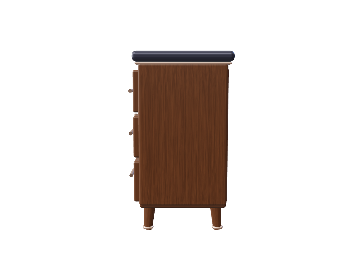 Fluted walnut cabinet: right reference