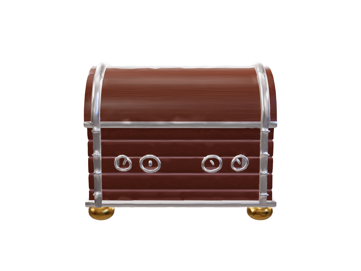Treasure chest: material and mesh inspection: Rear view